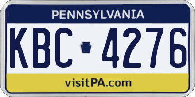 PA license plate KBC4276