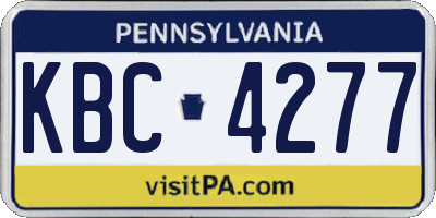PA license plate KBC4277