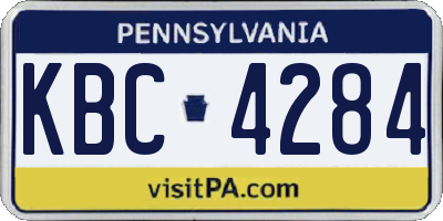PA license plate KBC4284