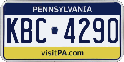 PA license plate KBC4290