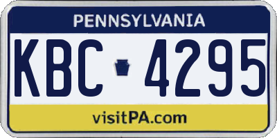 PA license plate KBC4295