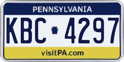 PA license plate KBC4297