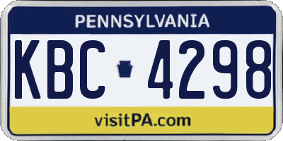 PA license plate KBC4298