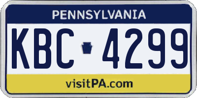 PA license plate KBC4299