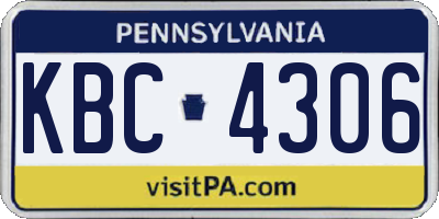 PA license plate KBC4306