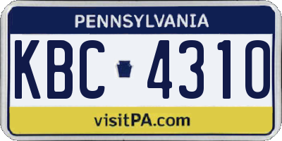 PA license plate KBC4310