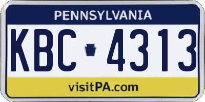 PA license plate KBC4313