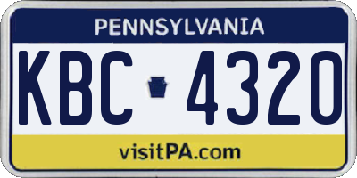 PA license plate KBC4320