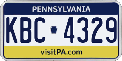 PA license plate KBC4329