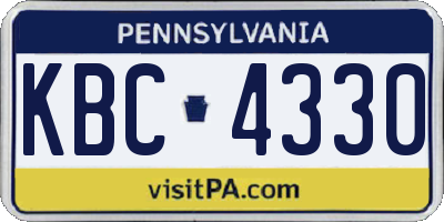 PA license plate KBC4330