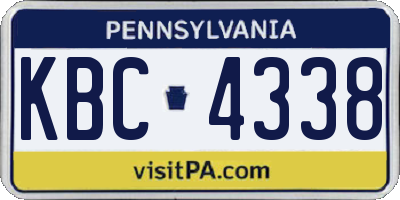 PA license plate KBC4338