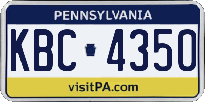 PA license plate KBC4350