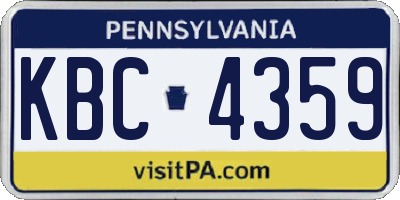 PA license plate KBC4359