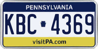 PA license plate KBC4369