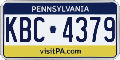 PA license plate KBC4379