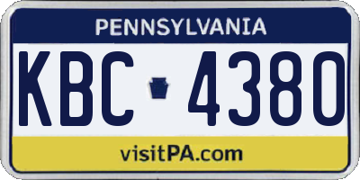 PA license plate KBC4380