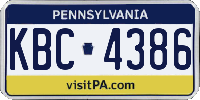 PA license plate KBC4386