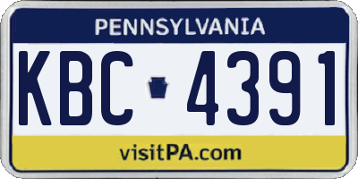 PA license plate KBC4391