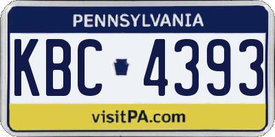 PA license plate KBC4393