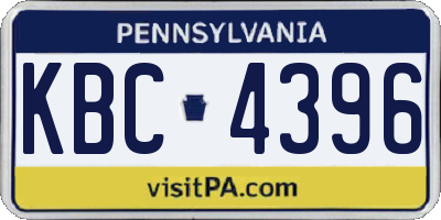 PA license plate KBC4396
