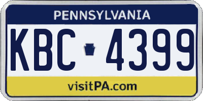 PA license plate KBC4399