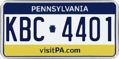 PA license plate KBC4401