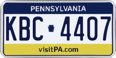 PA license plate KBC4407