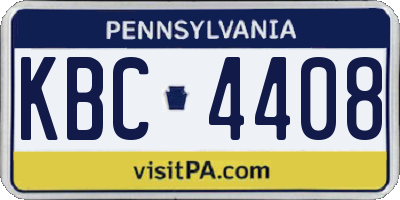 PA license plate KBC4408