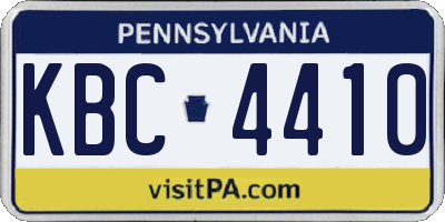 PA license plate KBC4410