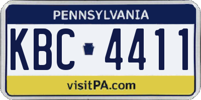 PA license plate KBC4411