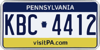 PA license plate KBC4412