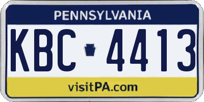 PA license plate KBC4413