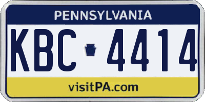 PA license plate KBC4414