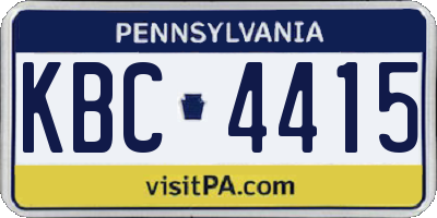 PA license plate KBC4415