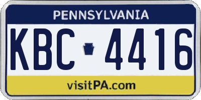 PA license plate KBC4416