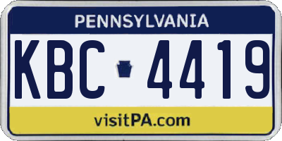 PA license plate KBC4419