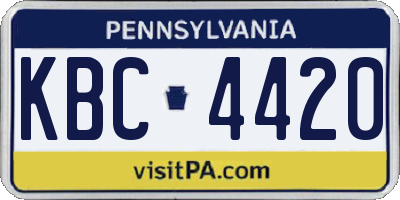 PA license plate KBC4420