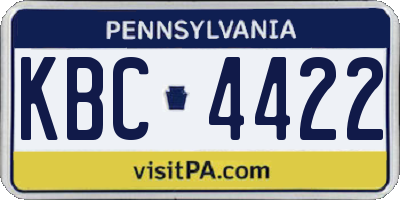 PA license plate KBC4422