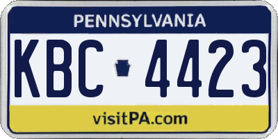 PA license plate KBC4423