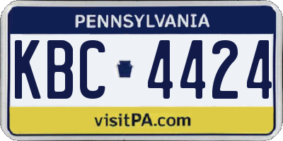 PA license plate KBC4424