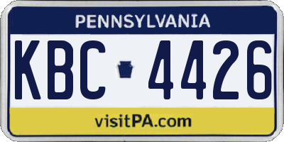 PA license plate KBC4426
