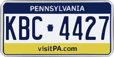PA license plate KBC4427