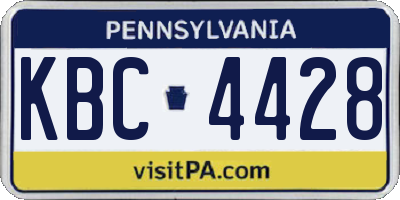 PA license plate KBC4428