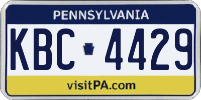 PA license plate KBC4429