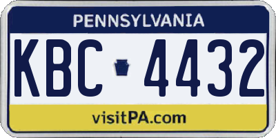 PA license plate KBC4432