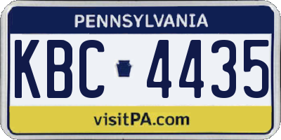 PA license plate KBC4435