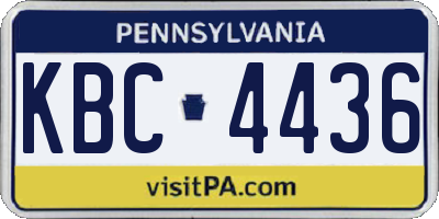 PA license plate KBC4436