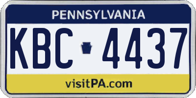 PA license plate KBC4437