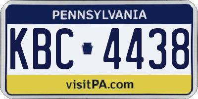 PA license plate KBC4438