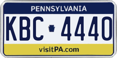 PA license plate KBC4440